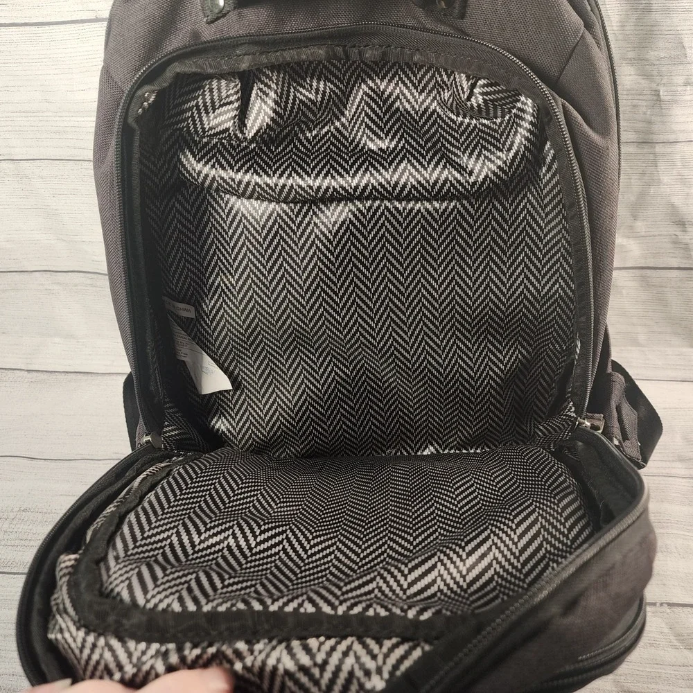OGIO Soho Laptop Backpack Dark Gray Heathered Chevron Lining Womens Travel Bag